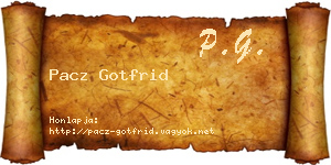 Pacz Gotfrid névjegykártya